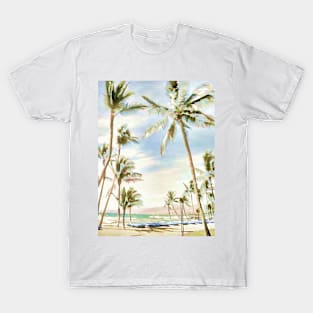 Vintage Hawaiian Beach/Blue T-Shirt